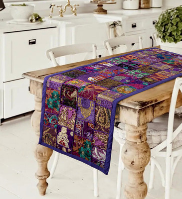 Ravaiyaa - Attitude Is Everything Purple 155 cm Table Runner(Cotton)
