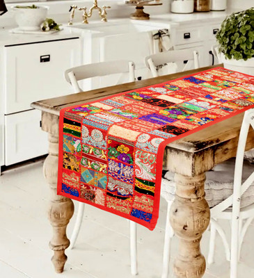 Ravaiyaa - Attitude Is Everything Red 155 cm Table Runner(Cotton)
