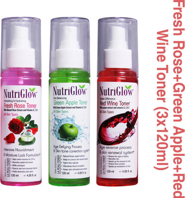 42% OFF on NutriGlow Green Apple Toner,Fresh Rose Toner and Red Wine Toner(Combo of 3) Men(360 ml) 42% OFF on NutriGlow Green Apple Toner,Fresh Rose Toner and Red Wine Toner(Combo of 3) Men(360 ml)