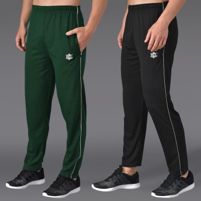 ASDF Solid Men Green, Black Track Pants