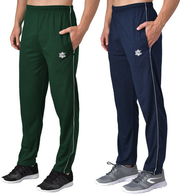 eCools Solid Men Green, Blue Track Pants