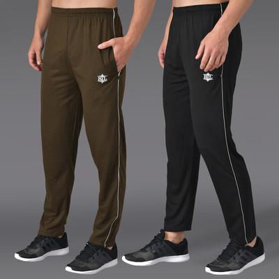 ASDF Solid Men Black, Brown Track Pants