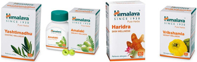 HIMALAYA Yashtimadhu Gastric, Amalaki Immunity, Haridra Skin and Vrikshamla Weight Wellness (Pack of 4)(Pack of 4, 240 Tablets)