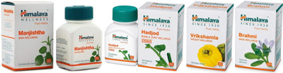HIMALAYA Manjishtha Skin, Hadjod Bone-Joint, Vrikshamla Weight and Brahmi Mind Wellness (Pack of 4)(Pack of 4, 240 Tablets)