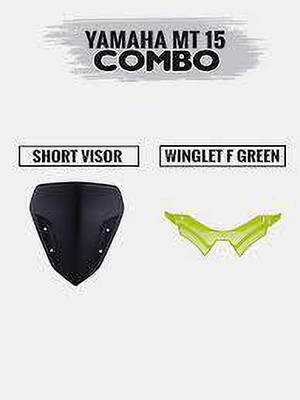 Santech YAMAHA MT-15 VISOR+ WINGLET-YELLOW Bike Fairing Kit