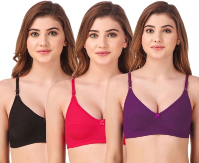 fasense Women T-Shirt Non Padded Bra(Multicolor)