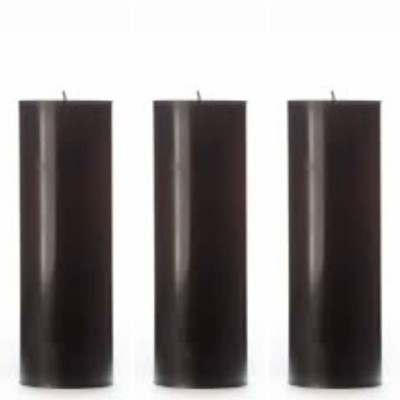 CHIKLIT ENTERPRISE Pack of 3 Pcs 2 Inch x 5 Inch Each Premium Pure Black Pillar Unscented Pillar Candles (Pack of 3 Pcs) (2 Inch x 5 Inch Each) (Pure Black Colour) Candle(Black, Pack of 3)