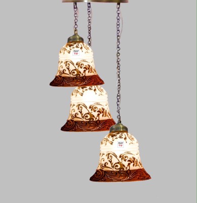 Prop It Up 3 Light Shaded Contemporary Chandeliers with Glass Antique Modern Light Fixtures Ceiling Hanging Rustic Pendant Lighting for Dining Room Foyer Bedroom Living Room (6823/3) Pendants Ceiling Lamp(Black, Gold)