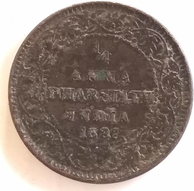 MANMAI COINS DHAR STATE - ¼ Anna - Victoria [Anand Rao Pawar III] 1887 Copper 6 g 25.4 mm BRITISH INDIA PROTECTED STATE Medieval Coin Collection(1 Coins)