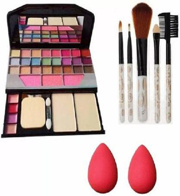 seyblush makeup kit with 5 pcs makeup brush set &2 puff(8 Items in the set)