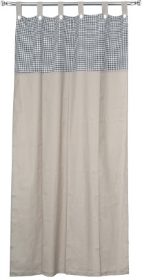 Alemah 243.84 cm (8 ft) Cotton Room Darkening Long Door Curtain Single Curtain(Checkered, Solid, Beige)