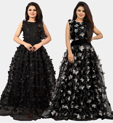 DECOFIN Flared/A-line Gown(Black)