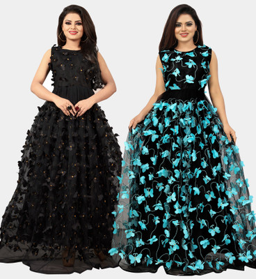 DECOFIN Flared/A-line Gown(Black)
