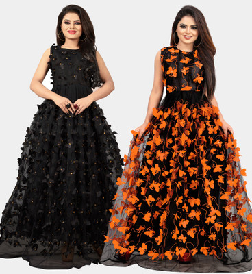 DECOFIN Flared/A-line Gown(Black)