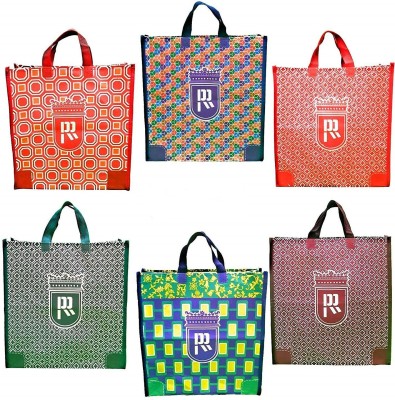 Double R Cotton Shopping Bags by Double R Bags - Kitchen Essentials (Tote/Carry Bag/Medium Reusable Grocery Bags, Pack of 6 Pack of 6 Grocery Bags(Multicolor)