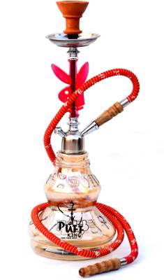 PUFF KING Modern Design Play Boy Glass Hookah for Home Decor (Hukka Red 49 cm) 19 inch Glass Hookah  (Red)