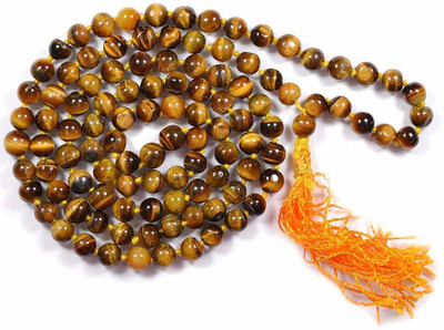 SHIVAKARI Tiger Hakik Chanting Mala 108+1 Beeds Agate Stone Chain