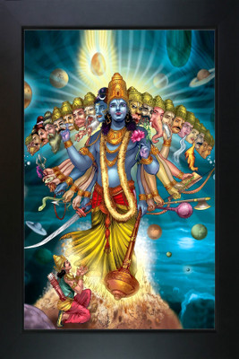 RV SALES KRISHNA INK PRINT PAINTING WITH black PHOTO FRAME Religious Frame