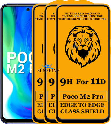 SUNSHINE Edge To Edge Tempered Glass for Poco M2 Pro(Pack of 3)