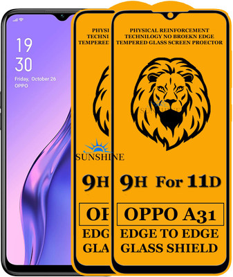 SUNSHINE Edge To Edge Tempered Glass for Oppo A31(Pack of 2)