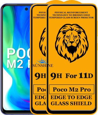 SUNSHINE Tempered Glass Guard for Edge to Edge Tempered Glass For - XIAOMI POCO M2 PRO(Pack of 2)