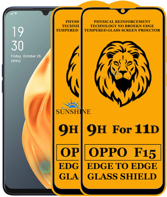 SUNSHINE Edge To Edge Tempered Glass for Oppo F15(Pack of 2)