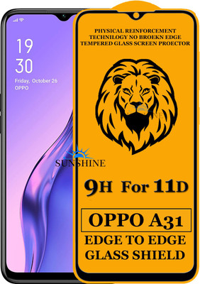 SUNSHINE Edge To Edge Tempered Glass for Oppo A31(Pack of 1)