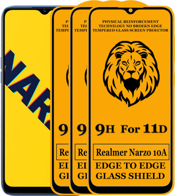 SUNSHINE Edge To Edge Tempered Glass for Realme Narzo 10A(Pack of 3)