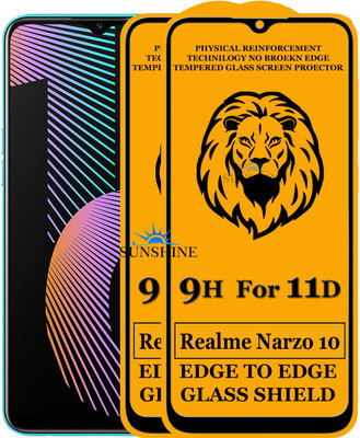 SUNSHINE Edge To Edge Tempered Glass for Realme Narzo 10(Pack of 2)