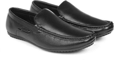 BXXY Men's Leather Formal Wear Shoes Loafers For Men(Black)