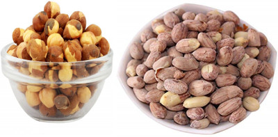 Organic Bites Combo Packets of 2 Nuts - Roasted Salted Peanut and Roasted Chana - 400 gm each (Total 800 gm)(2 x 400 g)