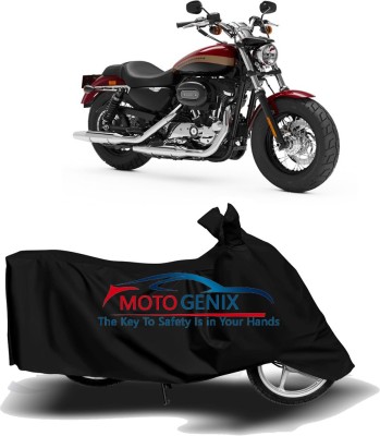 MOTOGENIX Two Wheeler Cover for Harley Davidson(1200 Custom, Black)