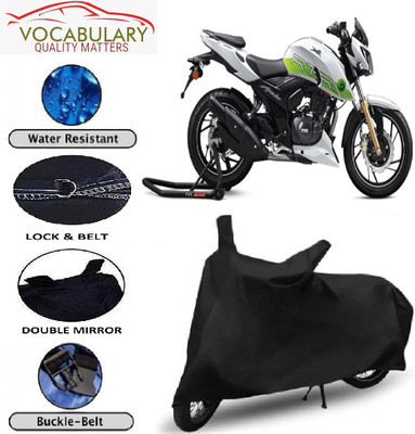 MEGA MARTZZ Waterproof Two Wheeler Cover for TVS(Apache RTR 200 Fi E100, Black)