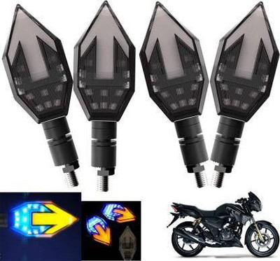QUIRKY ZONE Front, Rear LED Indicator Light for TVS Apache RTR 180, Universal For Bike(Yellow, Blue)