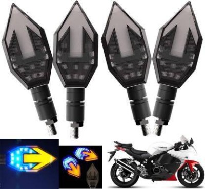 QUIRKY ZONE Front, Rear LED Indicator Light for Hyosung GT250R, Universal For Bike(Yellow, Blue)