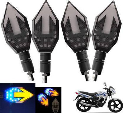QZ DEVICE Front, Rear LED Indicator Light for Honda Trigger, Universal For Bike(Yellow, Blue)