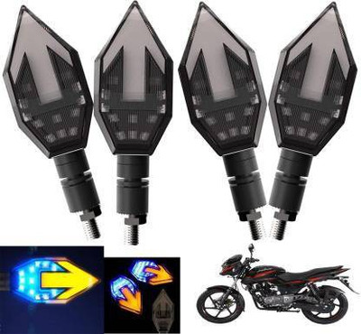 QUIRKY ZONE Front, Rear LED Indicator Light for Bajaj Pulsar, Universal For Bike(Yellow, Blue)