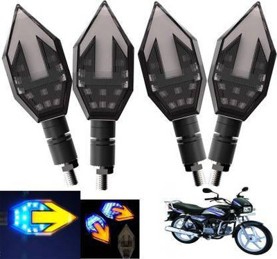 QZ DEVICE Front, Rear LED Indicator Light for Hero Splendor Pro, Universal For Bike(Yellow, Blue)