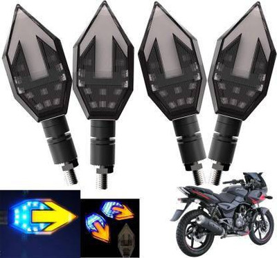 QUIRKY ZONE Front, Rear LED Indicator Light for Bajaj Pulsar 220 DTSi-Fi, Universal For Bike(Yellow, Blue)