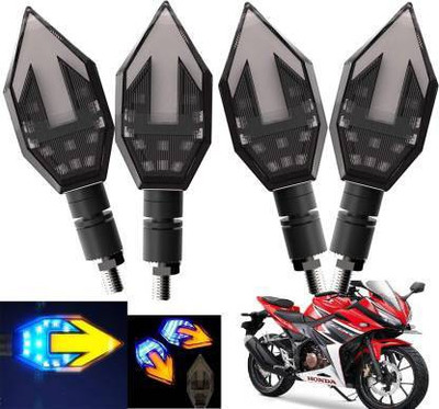 QUIRKY ZONE Front, Rear LED Indicator Light for Honda CBR 150 R, Universal For Bike(Yellow, Blue)