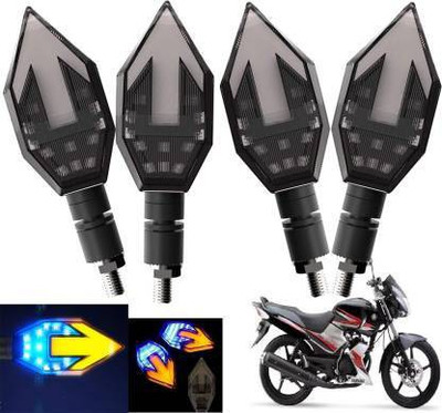 QUIRKY ZONE Front, Rear LED Indicator Light for Yamaha Gladiator Ss125, Universal For Bike(Yellow, Blue)