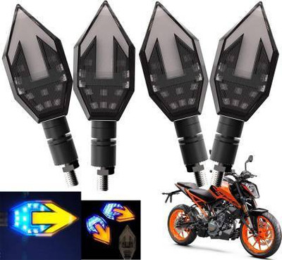 QUIRKY ZONE Front, Rear LED Indicator Light for KTM Duke 200, Universal For Bike(Yellow, Blue)