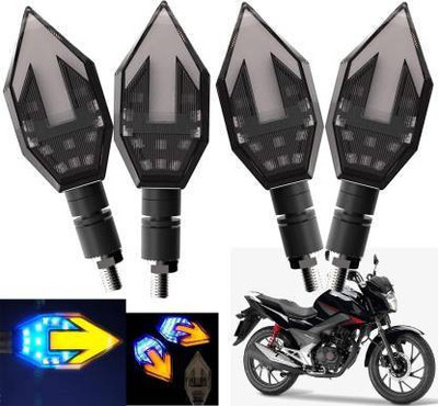 QZ DEVICE Front, Rear LED Indicator Light for Honda CBF 125(Yellow, Blue)