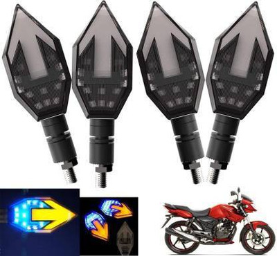 QUIRKY ZONE Front, Rear LED Indicator Light for TVS Apache, Universal For Bike(Yellow, Blue)