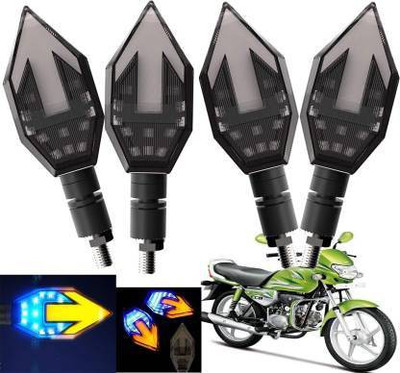 QZ DEVICE Front, Rear LED Indicator Light for Hero HF-Dawn ECO, Universal For Bike(Yellow, Blue)