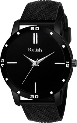 RELish RE-BB8084 Dark Series Black Dail & Strap Analog Watch  - For Men