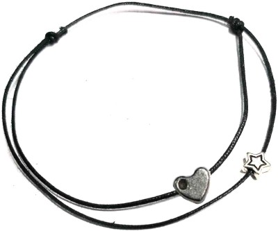 Gurjari Jewellers OXIDISED HEART BEADS Anklet with Cootan Thread for Women & Girl's / NAZARIA Cotton Dori Anklet