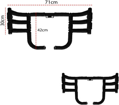 Bullkartzone Front Airfly Leg Crash Guard Front Bike Safety Crash Bar with Wrapped Rope Metal 3 Rod Compatible for Royal Enfield(Royal Enfield)