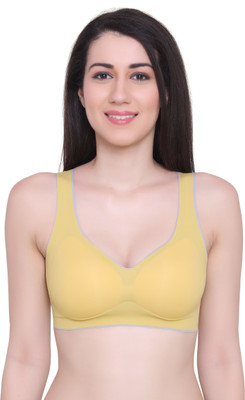 Glamoras LATEX BRA Women Full Coverage Lightly Padded Bra(Yellow)