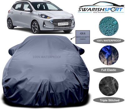 Swarish Car Cover For Hyundai Grand i10 Nios (With Mirror Pockets)(Grey)